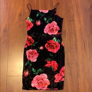 Velvet floral dress